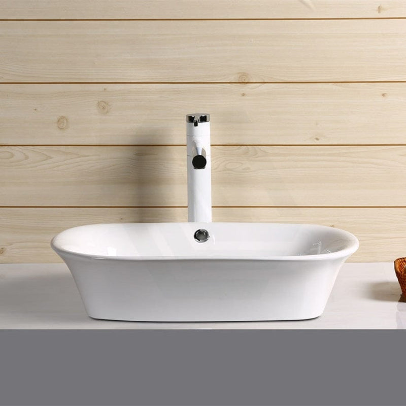 550X390X155Mm Above Counter Ceramic Basin Gloss White Special Shape For Bathroom