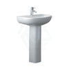 550X410X820Mm Rak Compact Pedestal Basin In Gloss White Freestanding 1 Or 3 Tap Holes Available