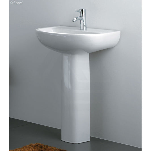 550X410X820 Mm Rak Compact Pedestal Basin In Gloss White Freestanding 1 Or 3 Tap Holes Available
