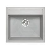 560X510X200mm Carysil Concrete Grey Single Bowl Granite Top/ Flush/ Under Mount Kitchen/ Laundry Sink