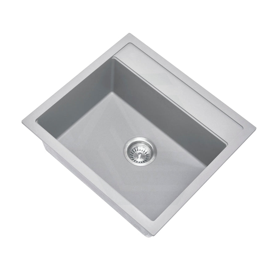 560X510X200mm Carysil Concrete Grey Single Bowl Granite Top/ Flush/ Under Mount Kitchen/ Laundry Sink
