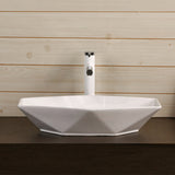 565X365X125Mm Above Counter Ceramic Basin Gloss White Special Shape For Bathroom