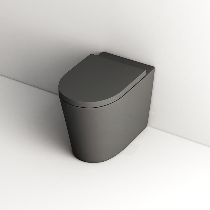 575X360X415Mm Avis Matt Black Wall Faced Floor Toilet Pan With Rimless Flush For Bathroom Floor