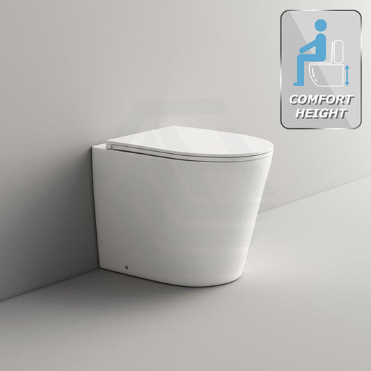 Ceramic Toilet Floor Pan Rimless Comfort Height 580mm
