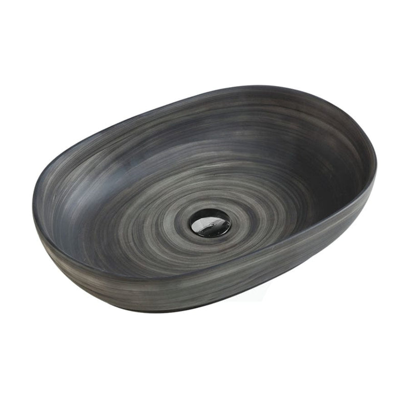Oval Above Counter Ceramic Basin Tornado Black
