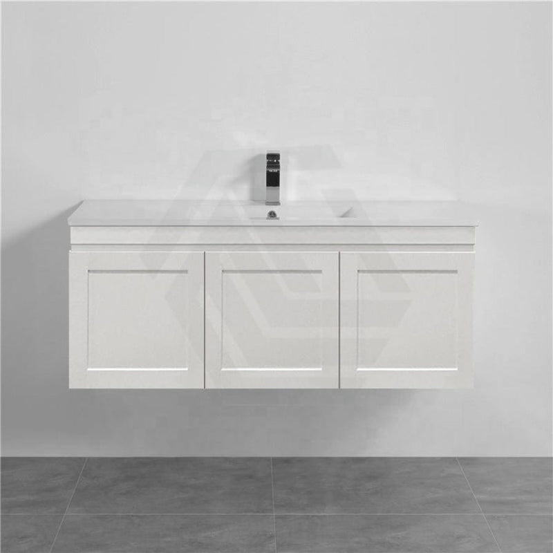 600-1500Mm Miami Wall Hung Bathroom Floating Vanity With Left / Right Drawers Matt White Shaker