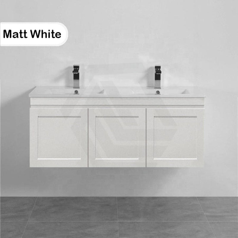 600-1500Mm Miami Wall Hung Bathroom Floating Vanity With Left / Right Drawers Matt White Shaker