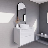 600-1500Mm Bali Wall Hung Bathroom Floating Vanity Matt White Linear Fluted Cabinet Pvc Coating