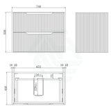 600 - 1500Mm Bali Wall Hung Bathroom Floating Vanity Matt White Linear Fluted Cabinet Pvc Coating