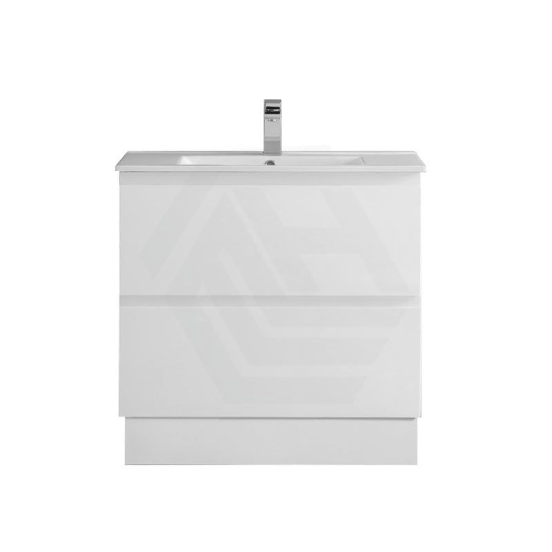 900X460X880Mm Bathroom Floor Vanity Freestanding Gloss White Polyurethane Pvc Kick-Board Cabinet