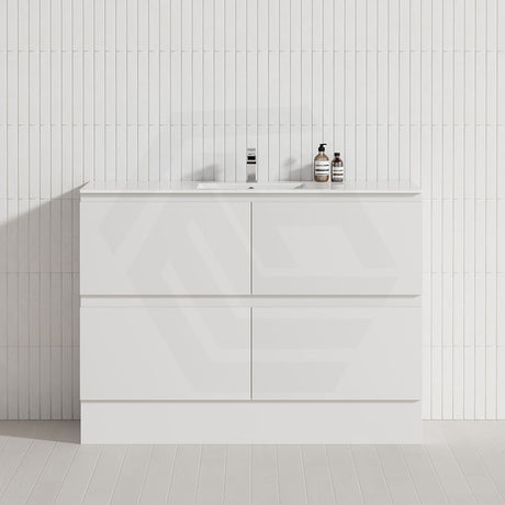 600-1500Mm Bathroom Floor Vanity Freestanding Gloss White Polyurethane Pvc Kick-Board Cabinet Only 