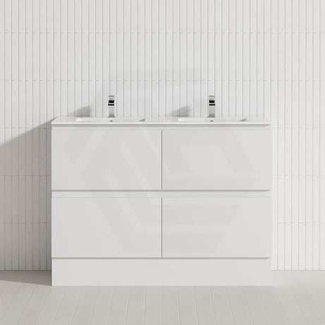 600-1500Mm Bathroom Floor Vanity Freestanding Gloss White Polyurethane Pvc Kick-Board Cabinet Only 