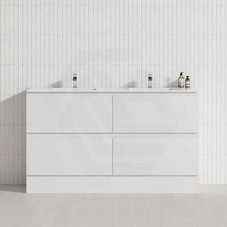 600-1500Mm Bathroom Floor Vanity Freestanding Gloss White Polyurethane Pvc Kick-Board Cabinet Only 