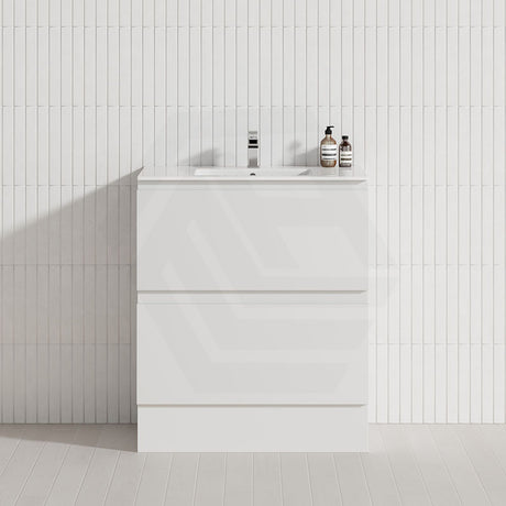 600-1500Mm Bathroom Floor Vanity Freestanding Gloss White Polyurethane Pvc Kick-Board Cabinet Only 