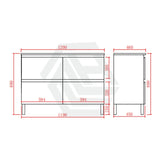600-1500Mm Bathroom Freestanding Vanity With Legs Gloss White Polyurethane Pvc Cabinet Only 