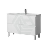 600-1500Mm Bathroom Freestanding Vanity With Legs Gloss White Polyurethane Pvc Cabinet Only 