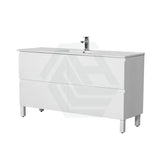 600-1500Mm Bathroom Freestanding Vanity With Legs Gloss White Polyurethane Pvc Cabinet Only 