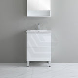 600-1500Mm Bathroom Freestanding Vanity With Legs Gloss White Polyurethane Pvc Cabinet Only 