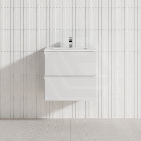 600-1500Mm Bathroom Wall Hung Vanity Gloss White Polyurethane Pvc Floor Cabinet Only & Ceramic Top