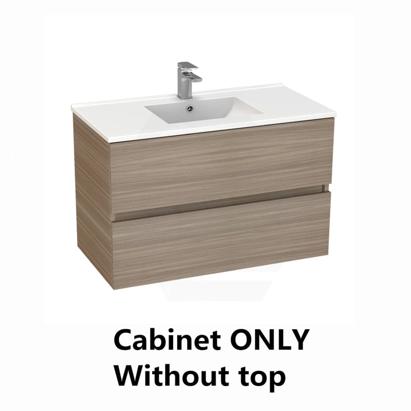 900X460X560Mm Bathroom Floating Vanity Wall Hung Stella Oak Pvc Cabinet Only & Ceramic/poly Top