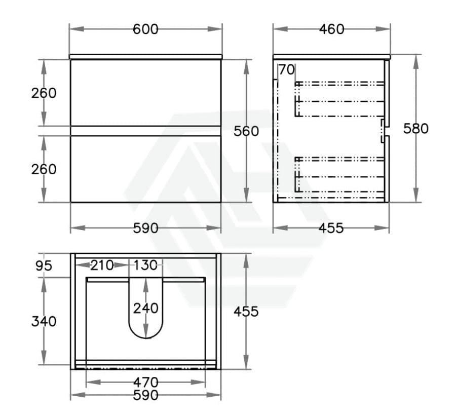 600-1500Mm Bathroom Wall Hung Vanity Stella Walnut Pvc Cabinet Only Vanities