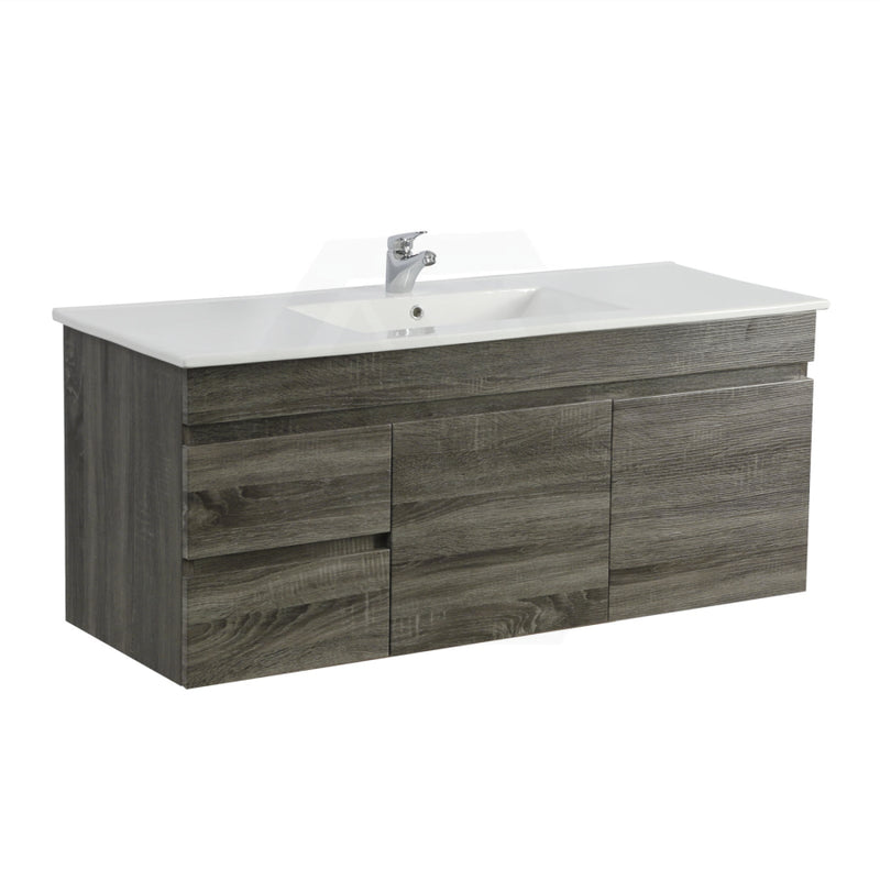 1200X450X550Mm Dark Grey Wall Hung Vanity Cabinet With Left / Right Side Drawers And Optional