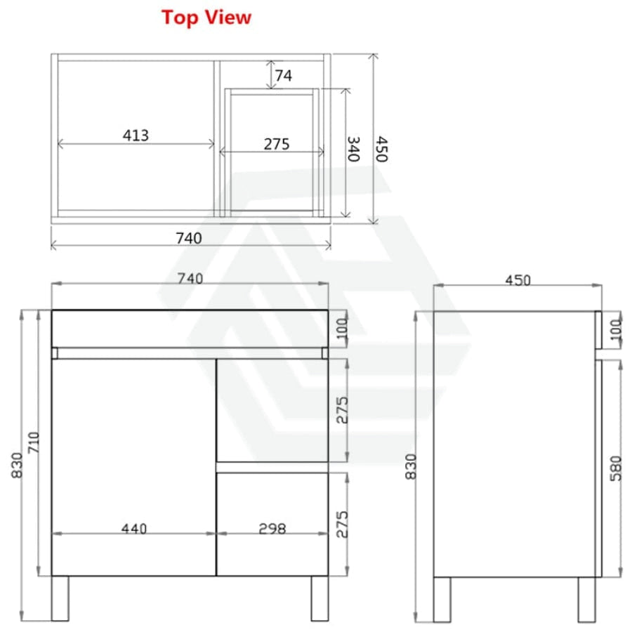 600-1500Mm Berge Freestanding Vanity With Legs Dark Grey Wood Grain Pvc Filmed Cabinet Only 