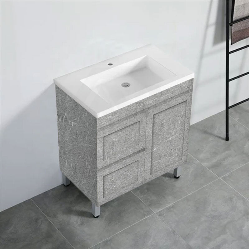 600-1500Mm Boston Plywood Freestanding With Legs Bathroom Vanity Concrete Grey Shaker Style Left /