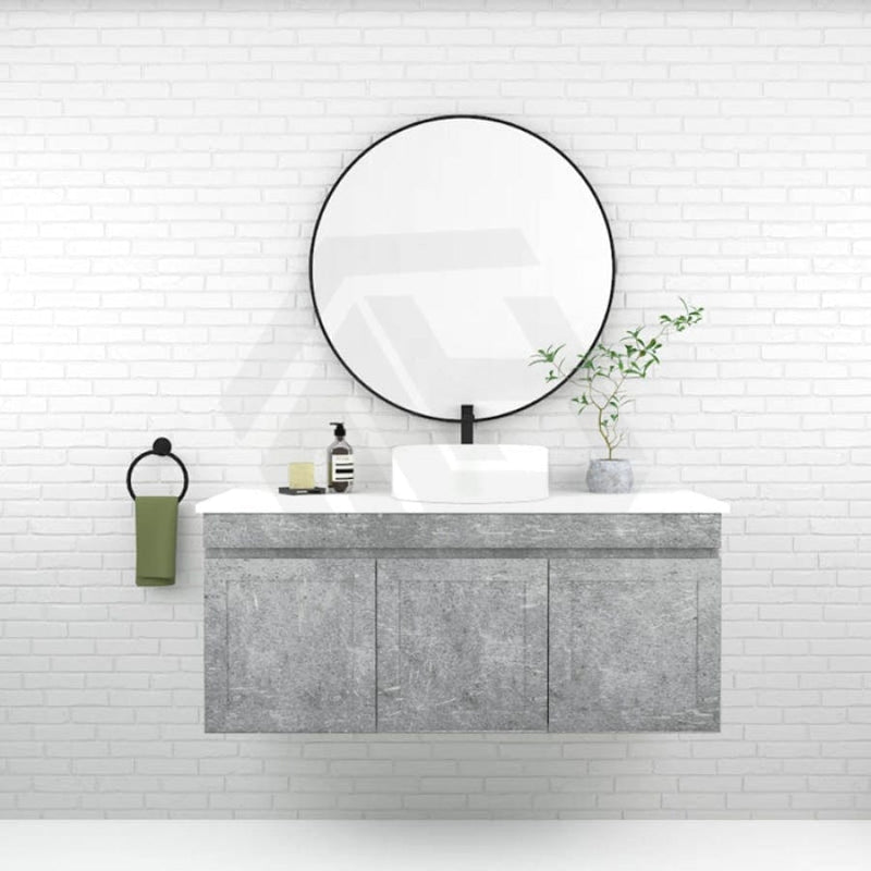 600-1500Mm Boston Plywood Wall Hung Bathroom Floating Vanity With Left / Right Drawers Concrete Grey