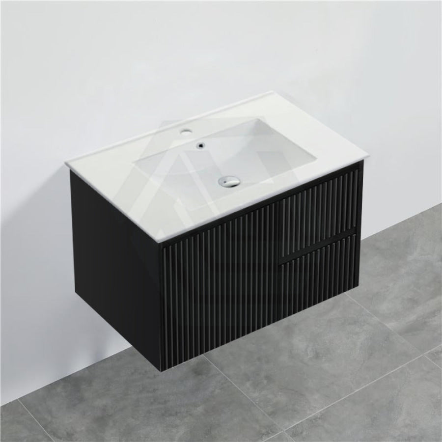 600-1500Mm Brindabella Wall Hung Bathroom Floating Vanity Matt Black Pvc Board Cabinet Only&Ceramic