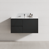 600-1500Mm Brindabella Wall Hung Bathroom Floating Vanity Matt Black Pvc Board Cabinet Only&Ceramic