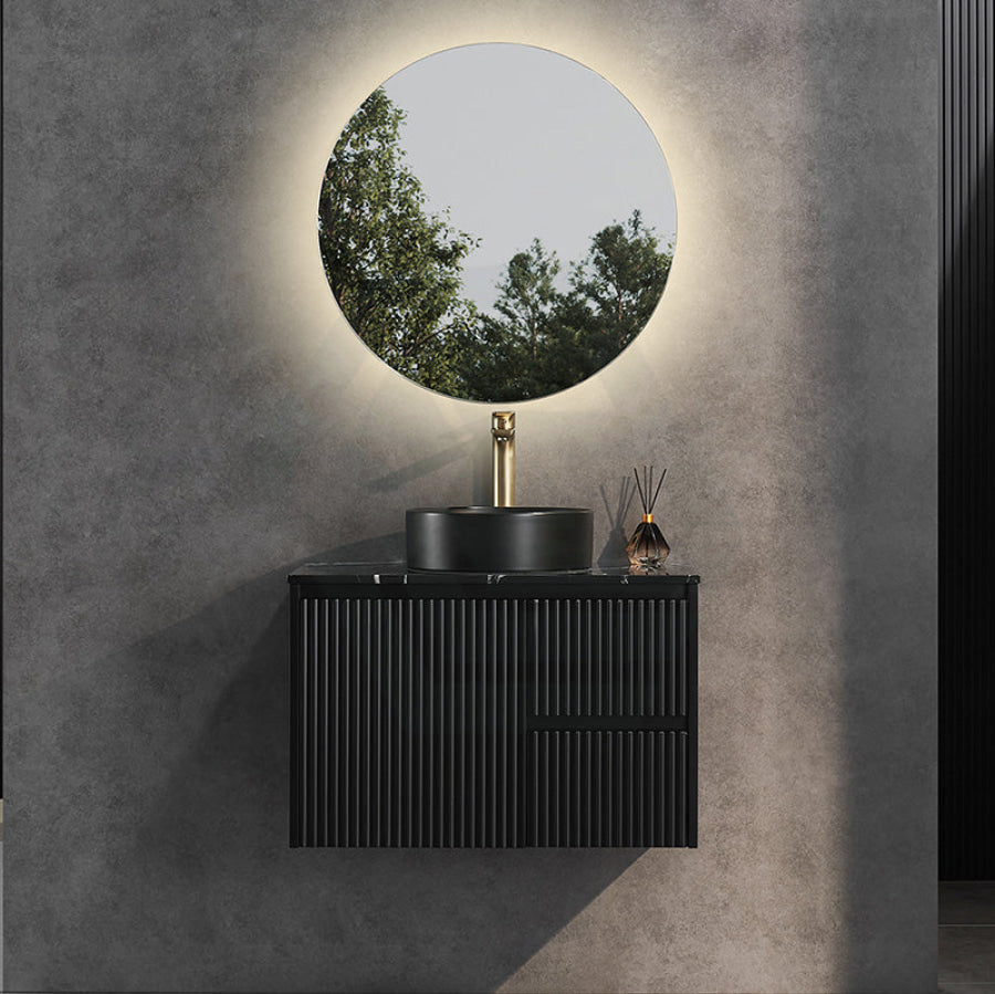600-1500Mm Brindabella Wall Hung Bathroom Floating Vanity Matt Black Pvc Board Cabinet Only&Ceramic