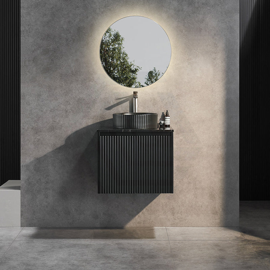 600-1500Mm Brindabella Wall Hung Bathroom Floating Vanity Matt Black Pvc Board Cabinet Only&Ceramic