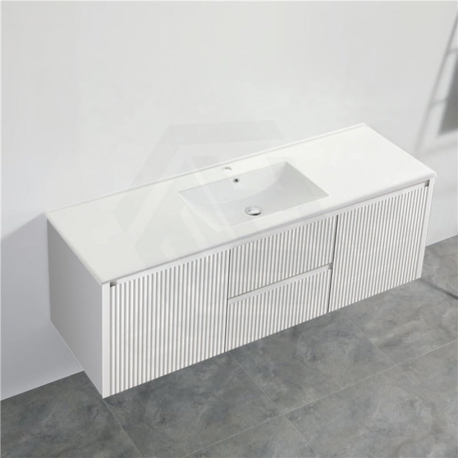 600-1500Mm Brindabella Wall Hung Bathroom Floating Vanity Matt White Pvc Board Cabinet Only&Ceramic