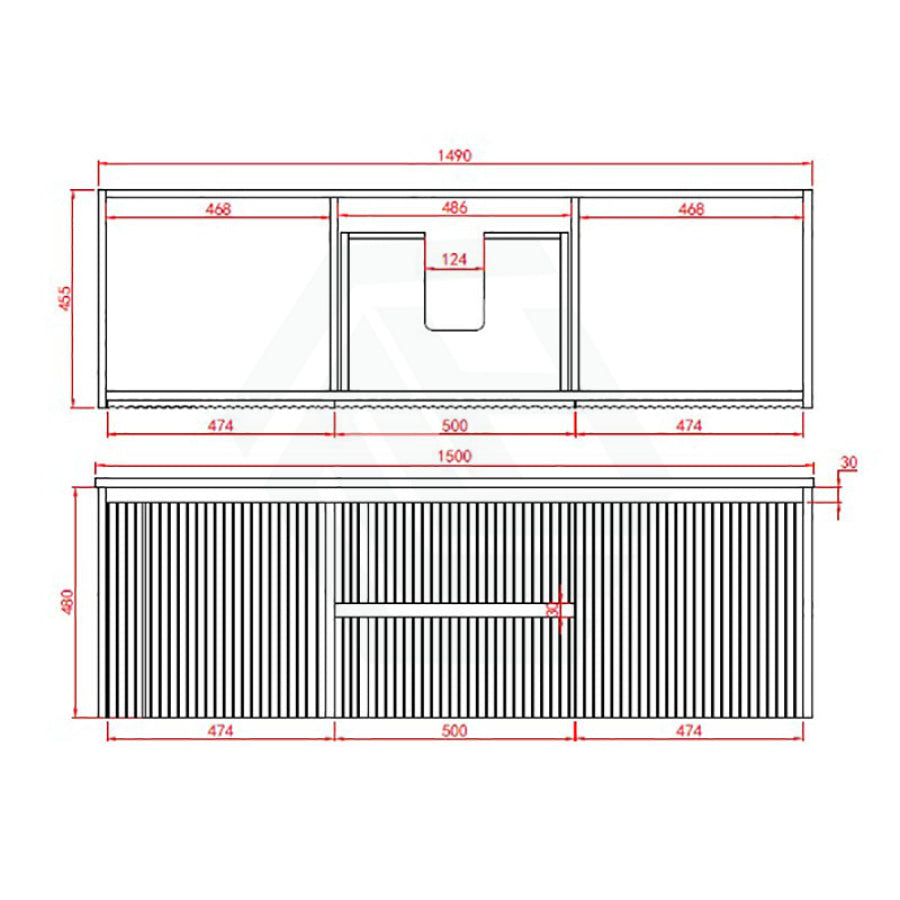 600-1500Mm Brindabella Wall Hung Bathroom Floating Vanity Matt White Pvc Board Cabinet Only&Ceramic