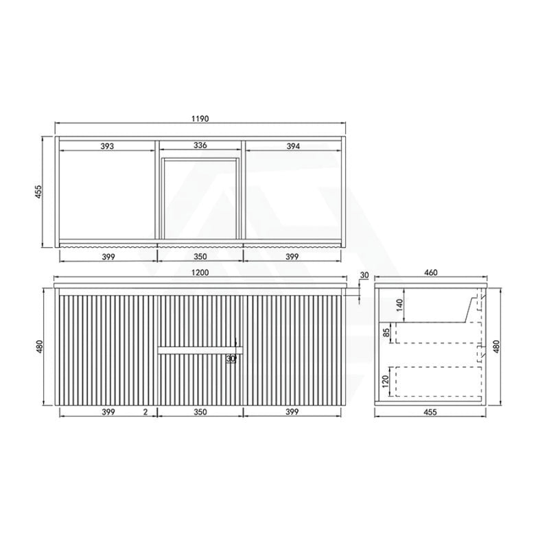 600-1500Mm Brindabella Wall Hung Bathroom Floating Vanity Matt White Pvc Board Cabinet Only&Ceramic