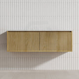 600-1500Mm Ceto Bellevue Wall Hung Bathroom Vanity Push-To-Open Prime Oak 1200Mm Right Drawer 