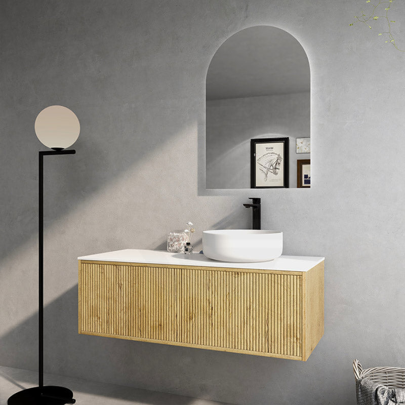 600-1500Mm Bellevue Wall Hung Bathroom Vanity Push-To-Open Prime Oak