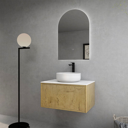 600-1500Mm Bellevue Wall Hung Bathroom Vanity Push-To-Open Prime Oak