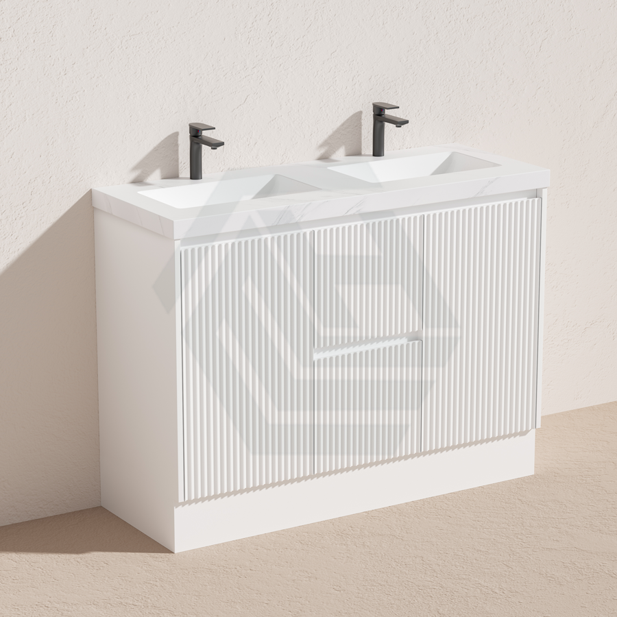 600-1500Mm Ceto Brighton Freestanding Vanity With Kickboard Matt White Pvc Board Cabinet Only