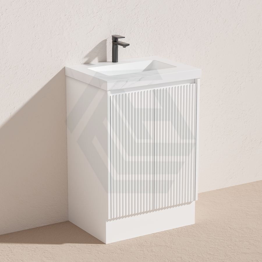 Brighton Freestanding Vanity with Kickboard Matt White