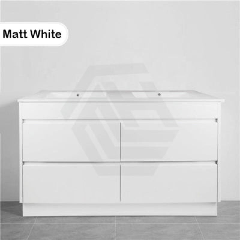 600-1500Mm Freestanding Bathroom Floor Vanity Kickboard Matt White Pvc Filmed Drawers Cabinet Only &