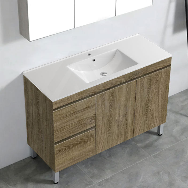 600-1500Mm Freestanding Bathroom Vanity Dark Oak Cabinet Only 1200Mm(Left Drawers-Single Bowl) /