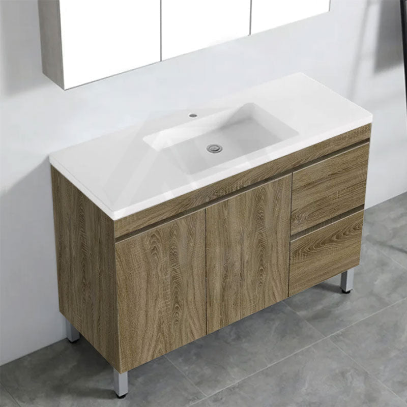 600-1500Mm Freestanding Bathroom Vanity Dark Oak Cabinet Only 1200Mm(Right Drawers-Single Bowl) /