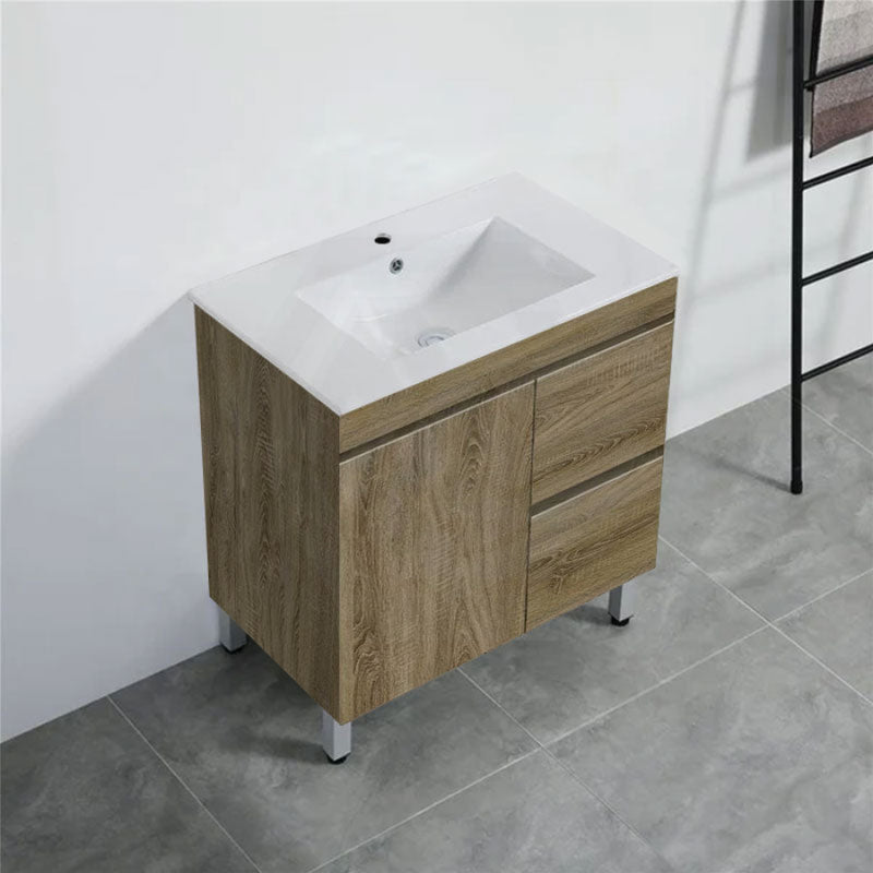 600-1500Mm Freestanding Bathroom Vanity Dark Oak Cabinet Only 750Mm(Right Drawers) / With Classic