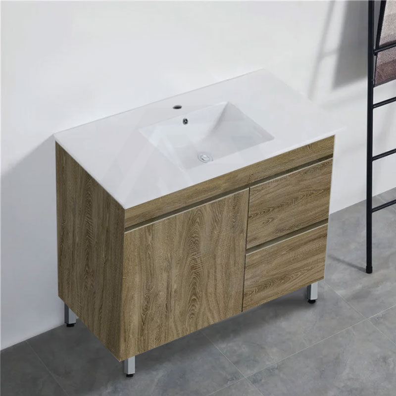 600-1500Mm Freestanding Bathroom Vanity Dark Oak Cabinet Only 900Mm(Right Drawers) / With Classic