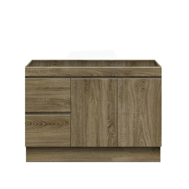 600-1500Mm Freestanding Kickboard Bathroom Vanity Dark Oak Cabinet Only 1200Mm(Left Drawer-Single