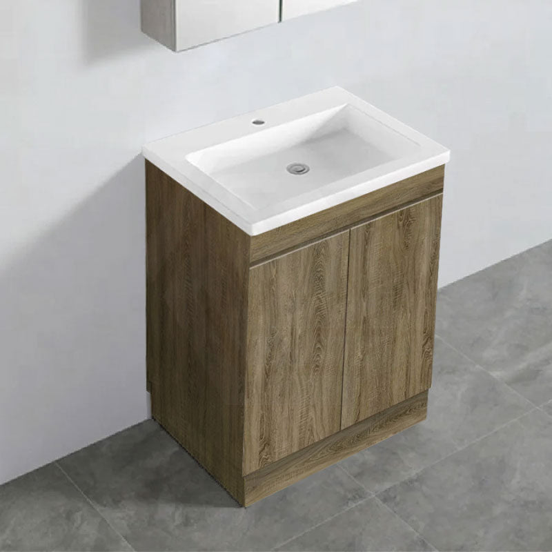 600-1500Mm Freestanding Kickboard Bathroom Vanity Dark Oak Cabinet Only 600Mm / With Single Bowl