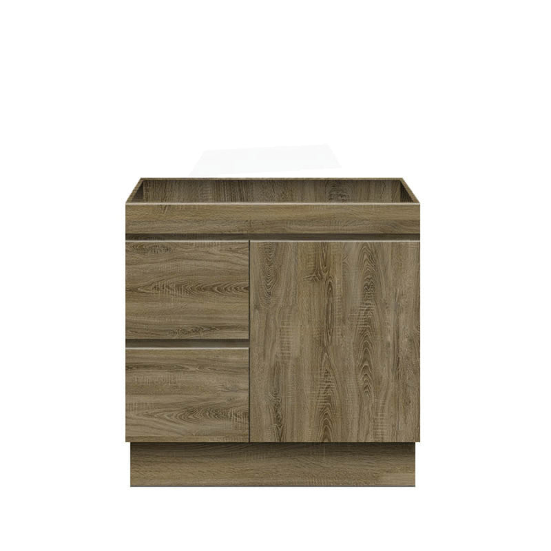 600-1500Mm Freestanding Kickboard Bathroom Vanity Dark Oak Cabinet Only 900Mm(Left Drawer) / Only