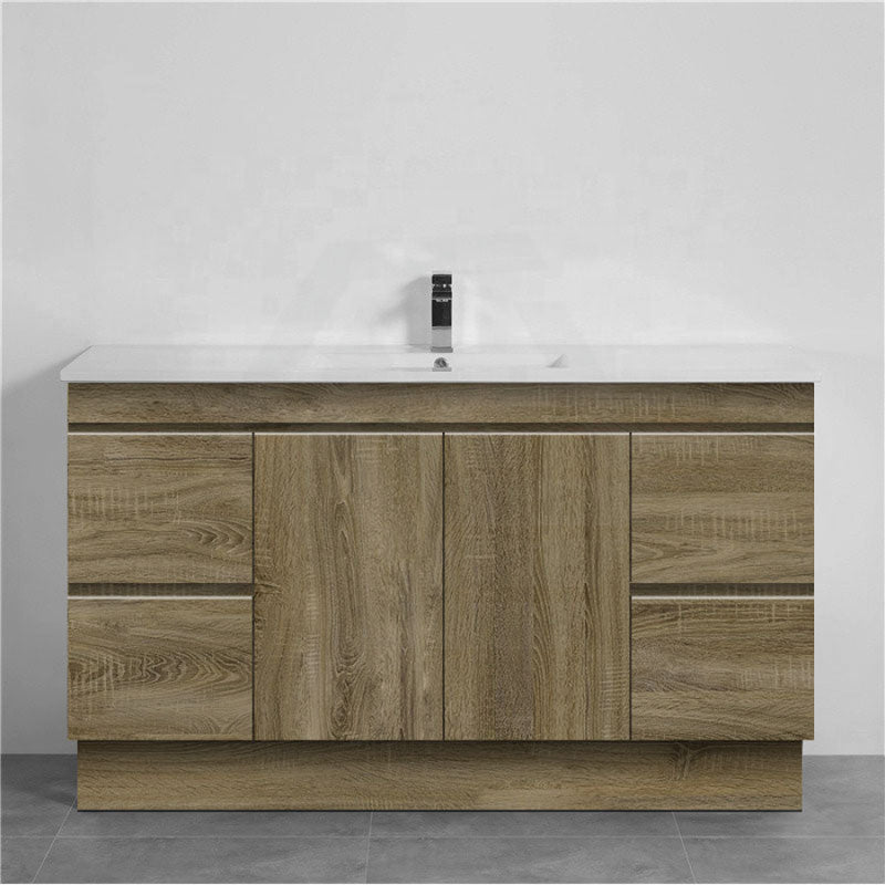 600-1500Mm Freestanding Kickboard Bathroom Vanity Dark Oak Cabinet Only 1500Mm(Single/Double Bowls)